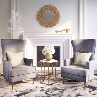 Camilla White Marble Gold Base Sun Shaped Side Table