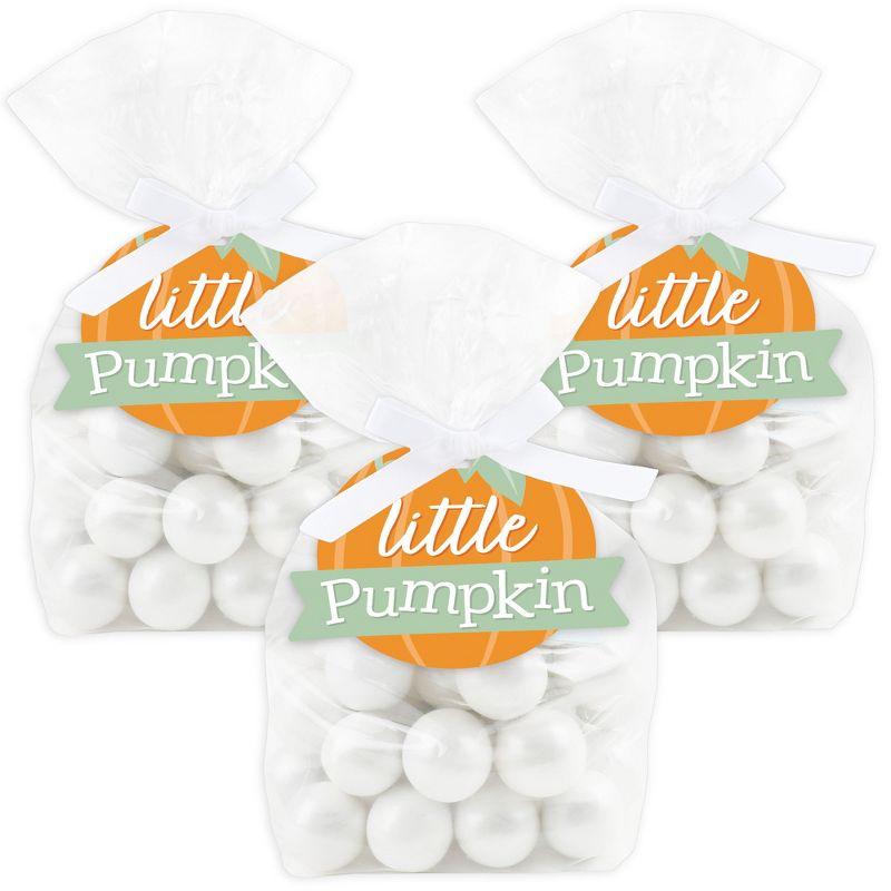 Big Dot of Happiness Little Pumpkin - Fall Birthday Party or Baby Shower Clear Goodie Favor Bags - Treat Bags With Tags - Set of 12, 1 of 9