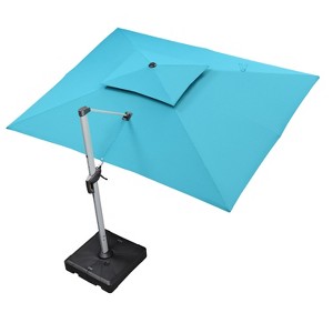 PURPLE LEAF Patio Outdoor Cantilever Umbrella with Heavy Duty Base Large Rectangle Umbrella Windproof Offset Umbrella for Garden Deck Pool - 1 of 4