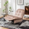Gold-Stamped Design Swivel Chair, Glider Rocker with Phone Holder, Push-Back Chair with Velvet Cover and Cotton Padding-Coolbibila - 3 of 4