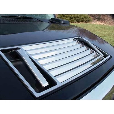 QAA is Compatible with 2003-2009 Hummer H2 10 Piece Stainless Hood Accent Package, Hood Vent Cover, Lever and Handle HV43006