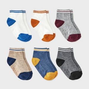 Toddler Boys' 6pk Colorblock Ankle Socks - Cat & Jack™ - 1 of 3