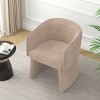 DOMETOUR Modern style simple and elegant chair, white leisure chair, suitable for dining/bedroom/living room/reception desk -pink - 2 of 4