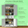 ORRD 72.5" Farmhouse Pantry Cabinet, Freestanding Kitchen Cabinet with Drawer & Adjustable Shelves, Gray Shaker Style Storage Cupboard - 3 of 4