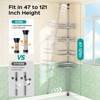 Aoibox Corner Shower Caddy Tension Pole: Rustproof 4-Tier Bathroom Organizer Shelves for Bathtub Shampoo Storage with Adjustable Rod Standing Rack - 4 of 4