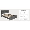 Bed frame, modern upholstered bed frame with tufted headboard and storage drawers - heavy-duty wooden slats, no box spring required, easy assembly - 3 of 4
