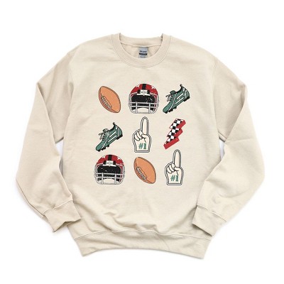 Simply Sage Market Women's Graphic Sweatshirt Football Collage