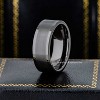 Jewelry Avalanche Mens Gunmetal Tungsten Carbide Wedding Band, Comfort-fit, Pipe Cut, 8mm - 2 of 4