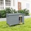 Skyzone 31.5" Fir Wood Dog Kennel with Lockable Wire Door, Openable Top & Removable Bottom for Small - 3 of 4