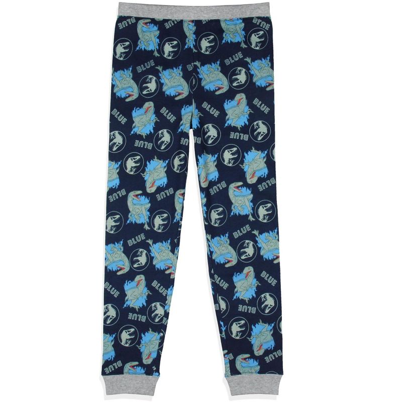 Jurassic World Boys' Movie Film Park Logo Blue Tight Fit Sleep Pajama Set Multicolored, 4 of 6