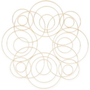 Bright Creations 24 Pack Metal Rings for Arts and Crafts, Macrame, and Dream Catchers (6 Sizes, Gold) - 1 of 4