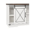 Farmhouse TV Stand for TVs Up to 65", Rustic Entertainment Center with Sliding Barn Doors - 4 of 4