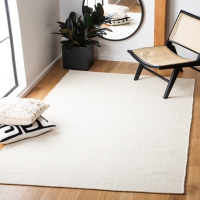 Ivory Hand Tufted Wool Rectangular Area Rug, 3' x 5'