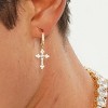 Cross Hoop Dangle Earrings: 14K Gold Plated with 5A+ CZ | Hypoallergenic for Men & Women - 3 of 4
