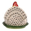 Storied Home Hand-Painted Stoneware Vintage Reproduction Hen Shaped Butter Dish with Chicks, Multicolor - 4 of 4
