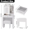 Coucheta Makeup Vanity Desk with Mirror & Lights, Charging Station & Stool, Dressing Table with RGB Cabinets, 2 Drawers & USB Ports - 3 of 4