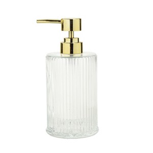 Cameo Soap/Lotion Dispenser with Rust Proof Stainless Steel Pump, Non-Slip Protective Silicone Feet, Heavy Duty Glass - 1 of 4