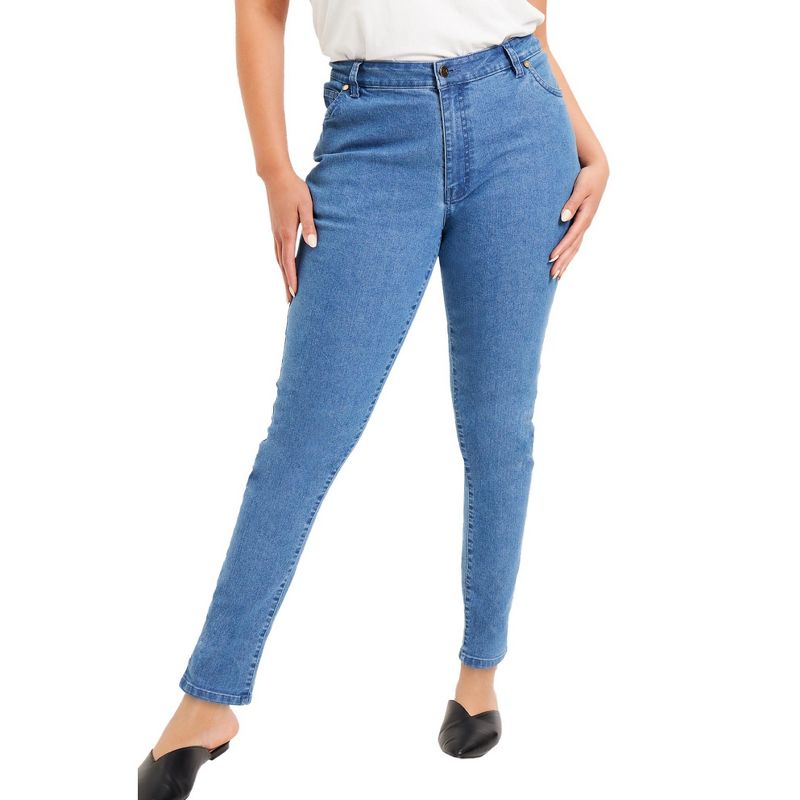 June + Vie by Roaman's Women's Plus Size June Fit Skinny Jeans, 1 of 2