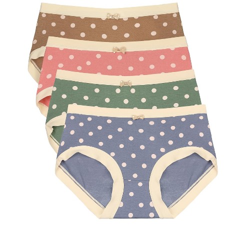 Agnes Orinda Women Plus Polka Dots Soft Breathable Panties Stretch  Mid-waisted Underwear 4-pack Multicolor Large : Target