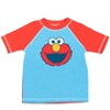Sesame Street Elmo Baby Pullover Rash Guard and Swim Trunks Outfit Set Toddler - 3 of 4