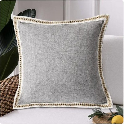 WiKineon Two-Piece Retro Linen-Trimmed Pillowcases ¨C Vintage-Inspired Design with Linen Accents, Soft & Breathable Fabric for Comfortable Sleep