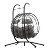 DSVIMOY 2 Persons Egg Chairs, Patio Egg Chair with Stand, Patio Hanging Egg Chair for Bedroom Living Room Balcony, Dark Gray, 58.2"*37"*74.8" - 4 of 4
