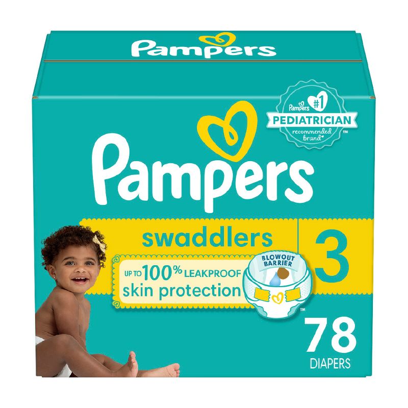 Pampers Swaddlers Active Baby Diapers - (Select Size and Count), 1 of 24