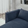 L Shape Sectional Sofa including Two Single Seats, Left Side Chaise and Two Ottomans, Modular Sofa, DIY Combination, Loop Yarn Fabric, Navy - 3 of 4