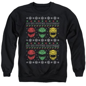 Power Rangers Ho Ho Power Rangers Ugly Christmas Adult Crewneck Sweatshirt - 1 of 4