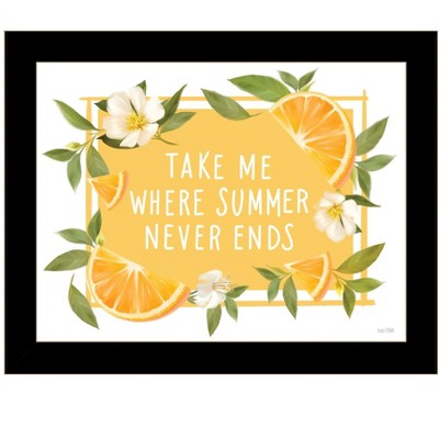 HomeRoots Take Me Where Summer Never Ends Black Framed Print Wall Art