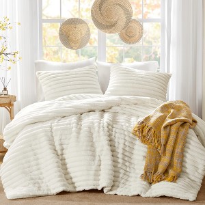 3 Pcs Cozy Plush Bedding Comforter Set, Premium Flannel Super Soft Ribbed Blanket, All Season Fluffy Cozy Lightweight Bed Set,St. Patrick's Day Deal - 1 of 4