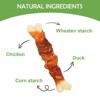 MON2SUN Double Flavor Dog Treats, 4 Inch Chicken and Duck Wrapped Calcium Bones, Rawhide Free Chews for Small Dogs, Teeth Cleaning Bones - 3 of 4