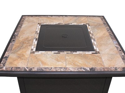 Bronze Square Tile Top Gas Fire Pit Table