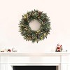 Pre-Lit Frosted Christmas Wreath Set of 6, Christmas Decoration with Pine Cones, Holly Berries - 4 of 4