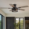 Siljoy 52 Inch Farmhouse Black and Gold Flush Mount Ceiling Fan With Lights (6 Blades with Dual Color Blades) - 2 of 4