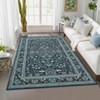 Non Slip Machine Washable Runners Ultra Thin Indoor Foldable Print Carpet Vintage Retro Floral Medallion Floor Cover - 2 of 4