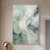 Art Remedy Rainfall on the Grass Green Abstract Wall Art Framed - 2 of 4