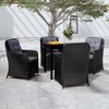 vidaXL Patio Dining Set Outdoor Dining Set Table and Chair Set for Garden - Black 31.5" Table Length 4 Items - 2 of 4