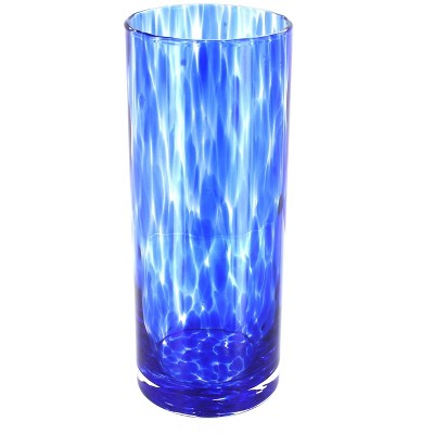 Blue Rose Polish Pottery Cobalt Confetti Cylinder Vase
