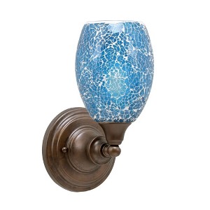 Toltec Lighting Any 1 - Light Sconce in  Bronze with 5" Turquoise Fusion Shade - 1 of 1