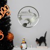 Northlight 17" Silver Flying Witch Happy Halloween Wall Sign - 2 of 4