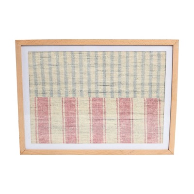 Southwestern Handwoven Cotton Wall Art with Wood Frame