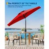 9FT Patio Umbrella Outdoor, Market Umbrella, Table Umbrella with Push Button Tilt and Crank, 8 Sturdy Ribs UV Protection Waterproof - 2 of 4