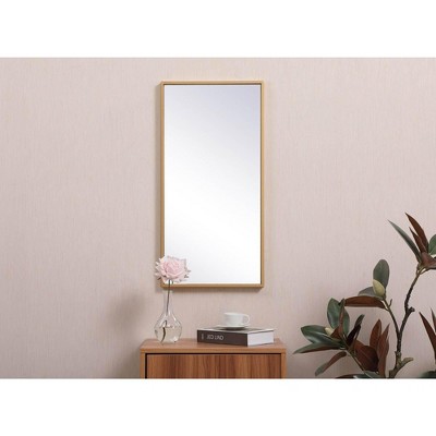 Transitional Silver Finish Rectangular Wood Mirror 14x28 inch