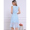 Allegra K Women's Wrap Ruffle High Low Hem Round Neck Keyhole Back Sleeveless Floral Dress - 4 of 4