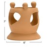 Storied Home Handmade Terracotta Candle Holder with Circle of Figures - 2 of 4