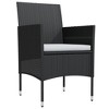 vidaXL Patio Dining Set Outdoor Dining Set Table and Chair Set for Garden - 55.1" Table Length Black 6 Items - 3 of 4