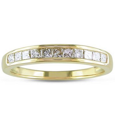 Pompeii3 3/8ct Princess Cut Diamond Wedding Ring 14K Yellow Gold