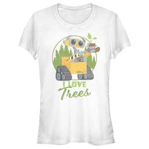 Juniors Womens Wall-E I Love Trees T-Shirt - 1 of 4