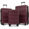 100% ABS Lightweight Suitcase with 360° Spinner Wheels, Telescoping Handle & Spacious Interior Durable, Secure Travel Luggage Set - 2 of 4